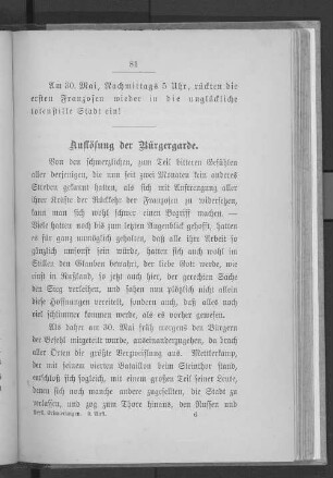 Auflösung der Bürgergarde.