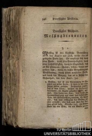 Dreyssigster Abschnitt. Messingbrennerey