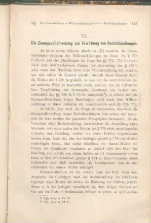 VI. Die Zwangsvollstreckung zur Erwirkung von Rechtshandlungen.
