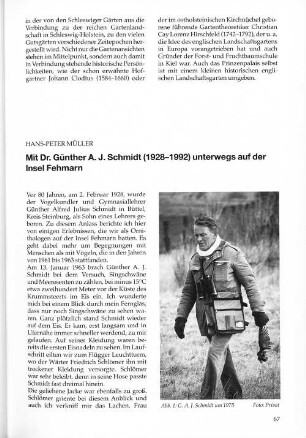 Mit Dr. Günther A. J. Schmidt (1928-1992) unterwegs auf der Insel Fehmarn