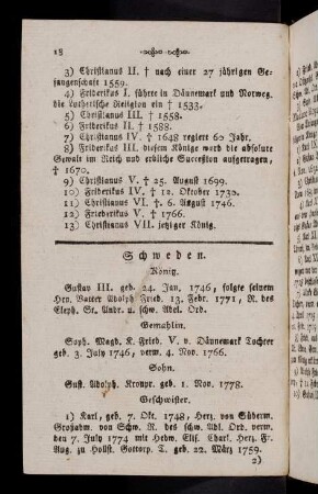 18-26, Schweden; Pohlen; Sardinien und Savoyen