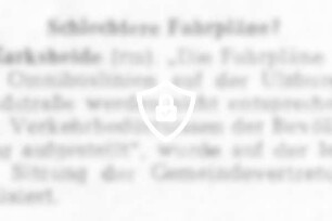 Schlechte Fahrpläne?