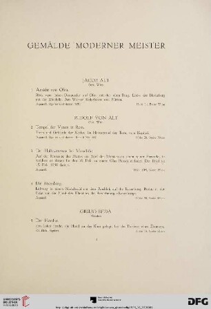 Gemälde moderner Meister (Nr.1-27)