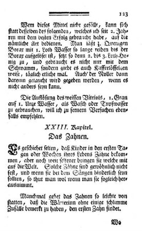XXIII. Kapitel. Das Zahnen.