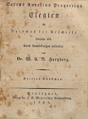 Sextus Aurelius Propertius Elegien, 3