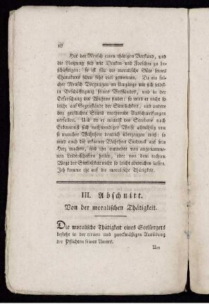 III. Abschnitt. Von der moralischen Thätigkeit.