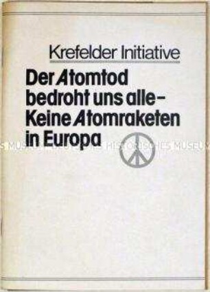 Dokumentation zur Entstehung des Krefelder Appells - Sachkonvolut
