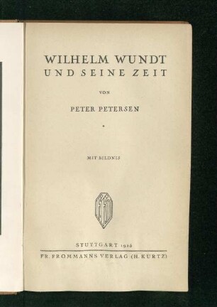 Wilhelm Wundt und seine Zeit