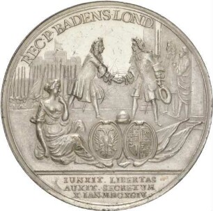 Medaille Besuch Markgraf Ludwig Wilhelm von Baden-Baden in London