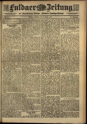 Zweite Ausgabe vom Samstag, den 25. August 1900.