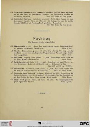 Nachtrag (Nr. 634-640)