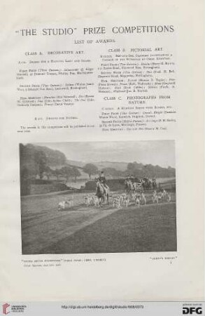 "The Studio" prize competitions