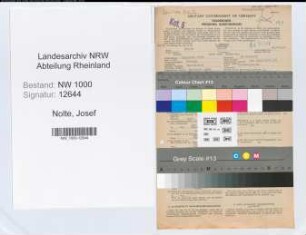 Entnazifizierung Josef Nolte, geb. 23.04.1896 (Bankangest.)