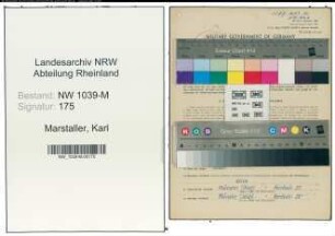 Entnazifizierung Karl Marstaller , geb. 25.02.1892 (Musiker)