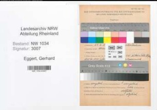 Entnazifizierung Gerhard Eggert , geb. 27.06.1913 (Oberschirrmeister)