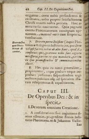 Caput III. De Operibus Dei [...]