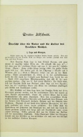 Dritter Abschnitt. Übersicht über die Natur und die Kultur des Deutschen Reiches