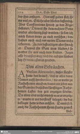 Von alten Gebräuchen