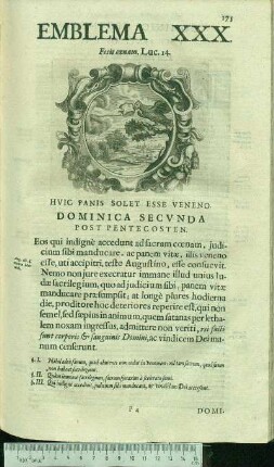Emblema XXX. Fecit cœnam. Luc.14. Hvic Panis Solet Esse Veneno. Dominica Secvnda Post Pentecosten.