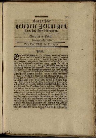 Vierzigstes Stück, den 4ten Oktober, 1788.