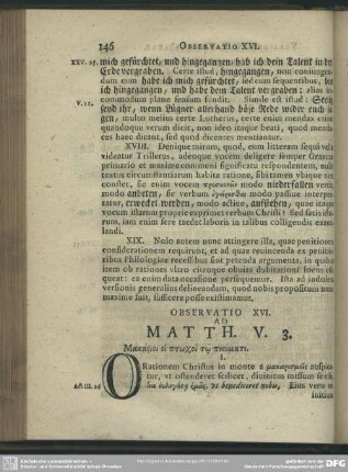 Observatio XVI. Ad Matth. V. 3.
