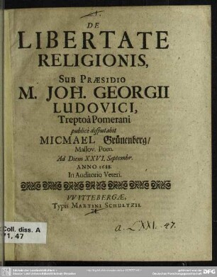 De libertate religionis