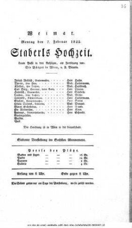 Staberls Hochzeit