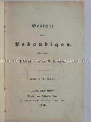 Gedichte eines Lebendigen, Bd. 1, 5. Auflage