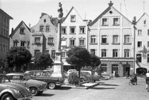Weilheim: Marktplatz mit Mariensäule