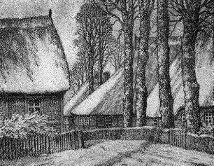 Ein Dorf im Winter