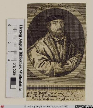 Bildnis Johannes Aepinus (eig. Huck, Hoeck oder Hoch)