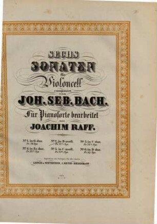 Sechs Sonaten : für Violoncell, 2. In d-Moll