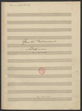 Konzerte. Skizzen; vl, pf (orch); d-Moll; op.44