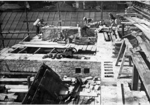 Reparaturarbeiten am Dach des Pergamonmuseums