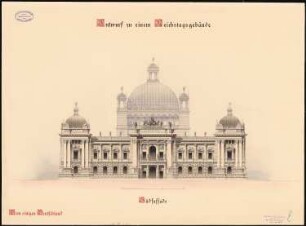Reichstag, Berlin Zweiter Wettbewerb: Südfassade 1:200
