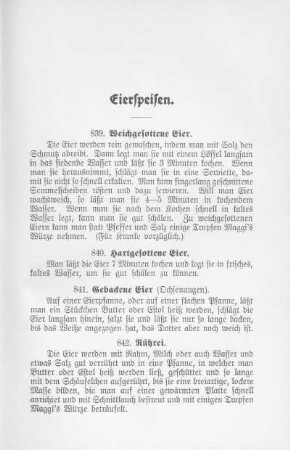 Eierspeisen.