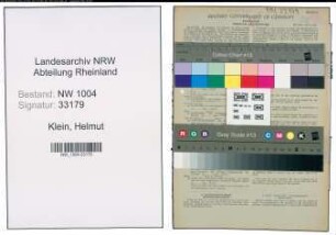 Entnazifizierung Helmut Klein , geb. 20.10.1911 (Arbeiter)