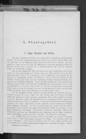 I. Lage, Grenzen und Größe.