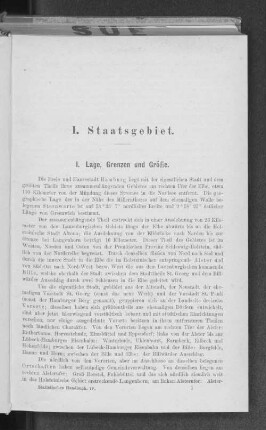 I. Lage, Grenzen und Größe.