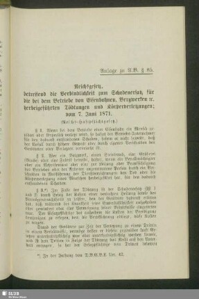 Anlage zu A.B. § 85