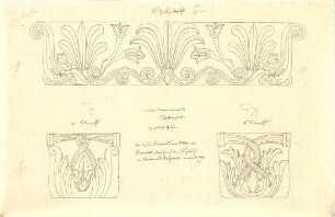 Klenze, Leo von; Athen (Griechenland); Akropolis, Ornamente und Verzierungen - Pilasterkapitell (Ansichten)