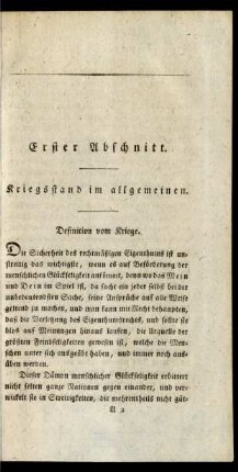 Erster Abschnitt. Kriegsstand im allgemeinen