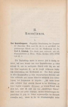 102-105 [Rezension] Leimbach, Carl, Das Papiasfragment