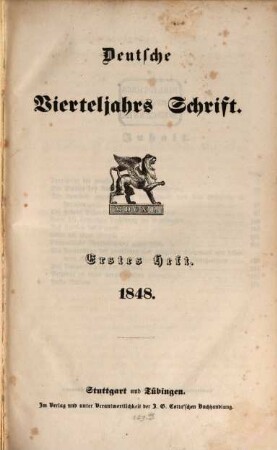 Deutsche Vierteljahrs-Schrift. 1848,1/2