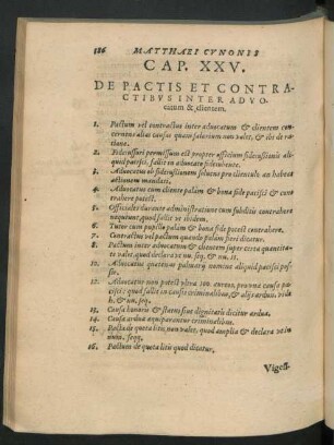 Cap. XXV. De Pactis Et Contractibus Inter Advocatum & clientem.