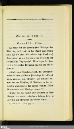 Siebzehntes Kapitel. Gymnastik der Alten