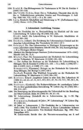 2. Lehrerstand. Ausbildung. Vereine