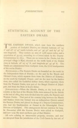 Statistical account of the Eastern Dwars