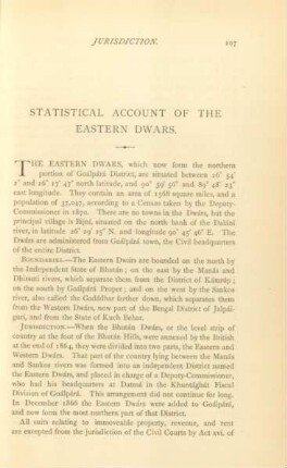 Statistical account of the Eastern Dwars