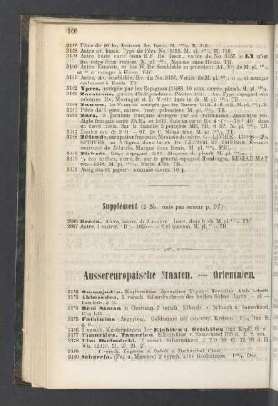 Aussereuropäische Staaten - Orientalen